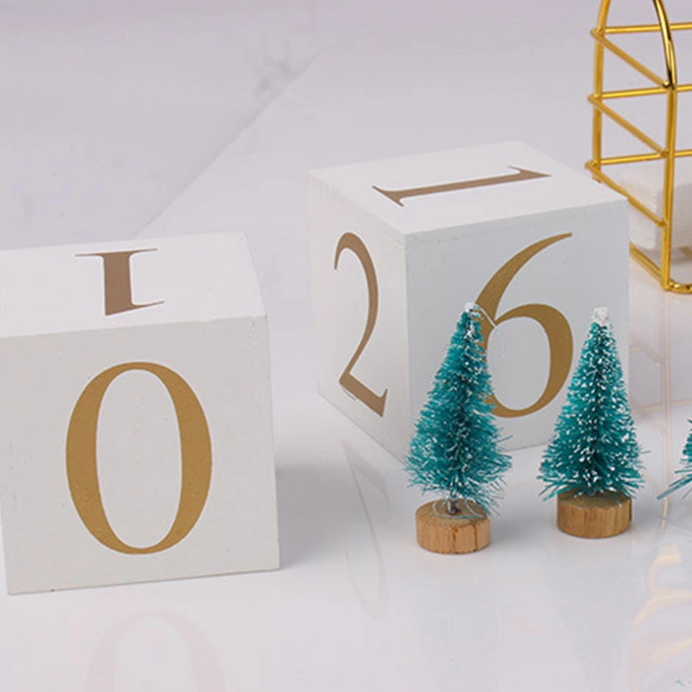 1 Set Nordic Style Wood Perpetual Calendar Desktop Calendar Blocks Home Office Decoration