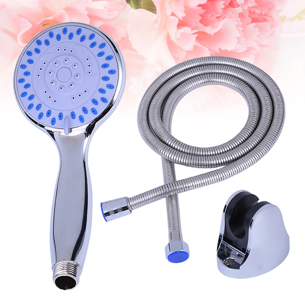 Shower Head Set 3-Setting Handheld Shower Accessories Premium High Pressure Hand Held Showerhead Set with Steel Hose and Holder (Sliver)