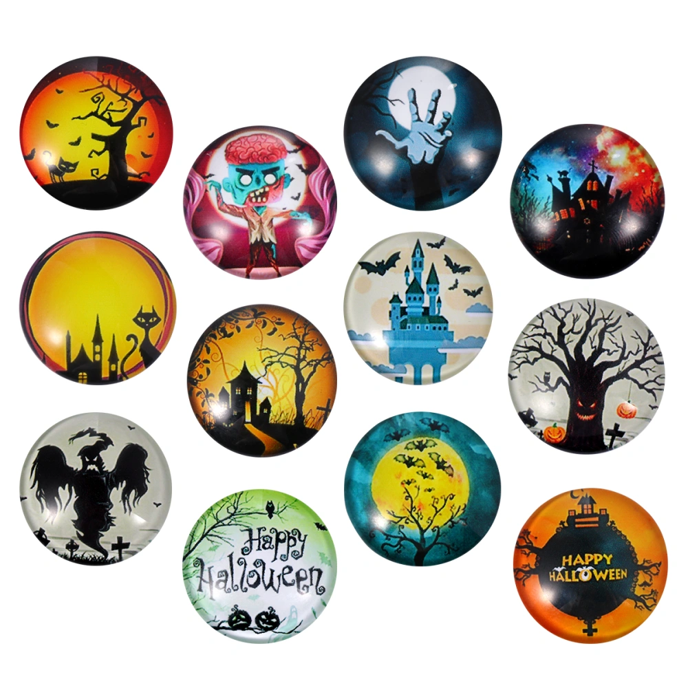 12pcs Halloween Glass Sticker Magnetic Sticker Fridge Decals Fridge Decoration