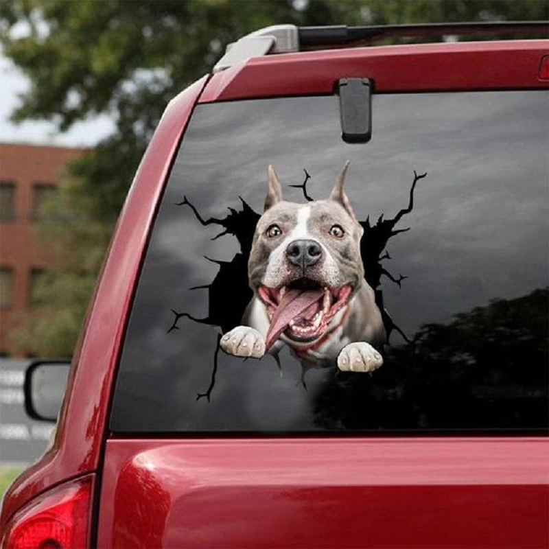 3pcs Dog Window Clings Car Crack Decals Pet Stickers Realistic Animal Car Window Stickers