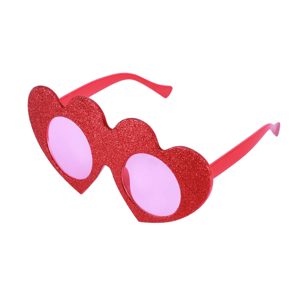 1pcs Mini Cool Heart Shape Children's Sunglasses Costume Cosplay Halloween Glasses Party Accessories(Red)