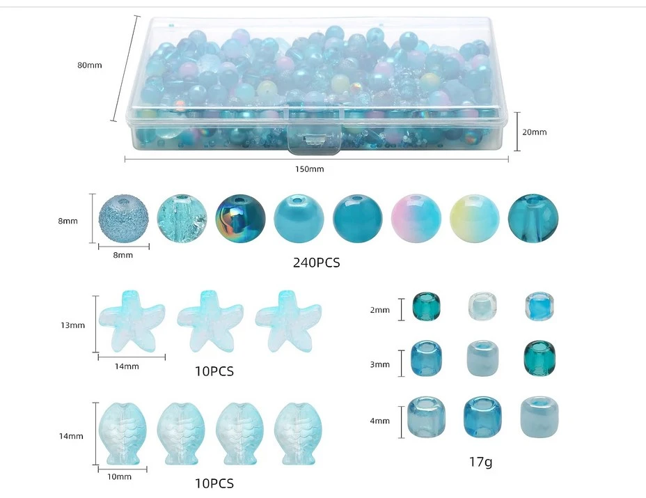 1 Box of Ocean Themed Loose Beads Jewelry DIY Beads Decorative Spacer Beads DIY Loose Beads Decors