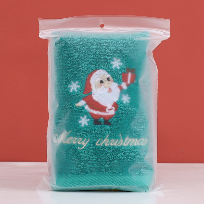 Christmas Embroidery Towel Household Hand Towel Xmas Themed Cotton Towel