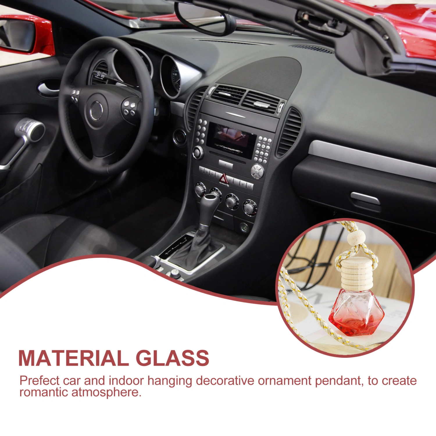 5Pcs 8ml Car Hanging Perfume Aromatherapy Bottle Diffuser Essential Oil Diffuser