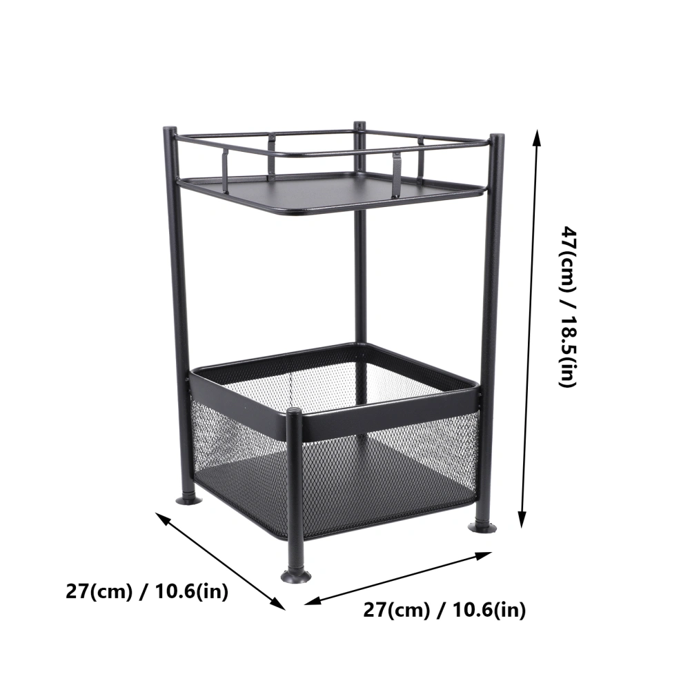 1Pc Practical Storage Rack Vegetable Storage Rack Kitchen Storage Basket Black