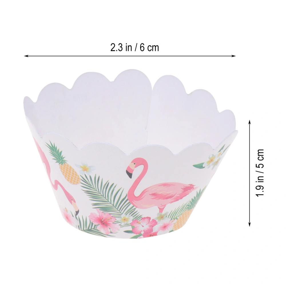 24pcs Hawaii Party Supplies Pineapple Ice Cream Flower Cupcake Toppper Monstera Flamingo Wrappers Decorative Cartoon Dessert Decoration