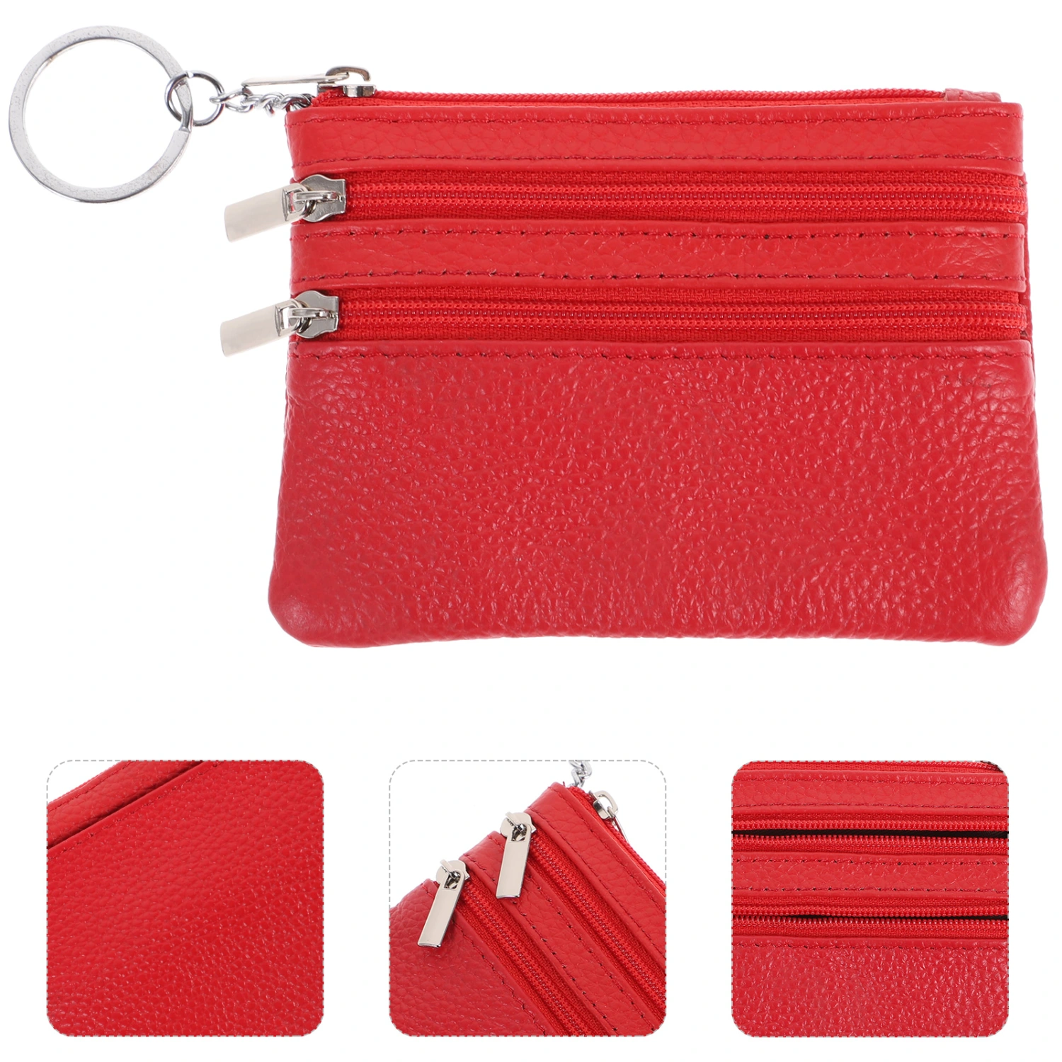 Card Case Wallet Fashion Small Change Wallet Women Credit Card Holder with Keychain