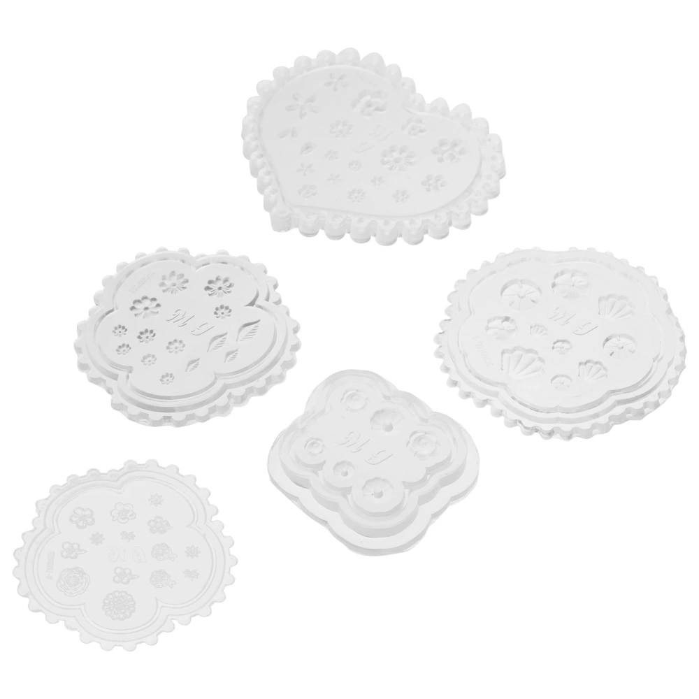 5pcs Nail Art 3D Silicone Carving Molds Silicone Nail Manicure DIY Molds