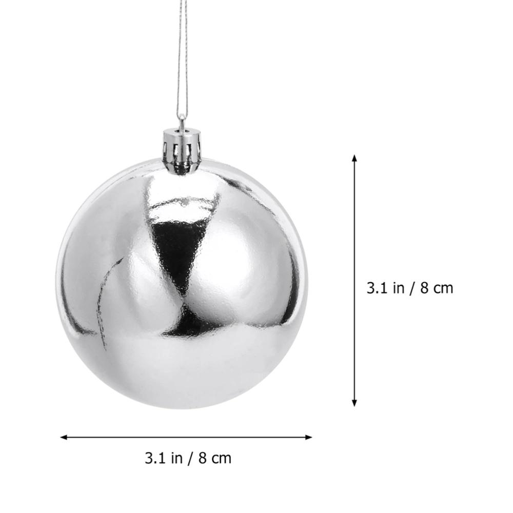 24 Pcs Christmas Balls Ornaments Xmas Tree Decorations Silver Hanging Ball