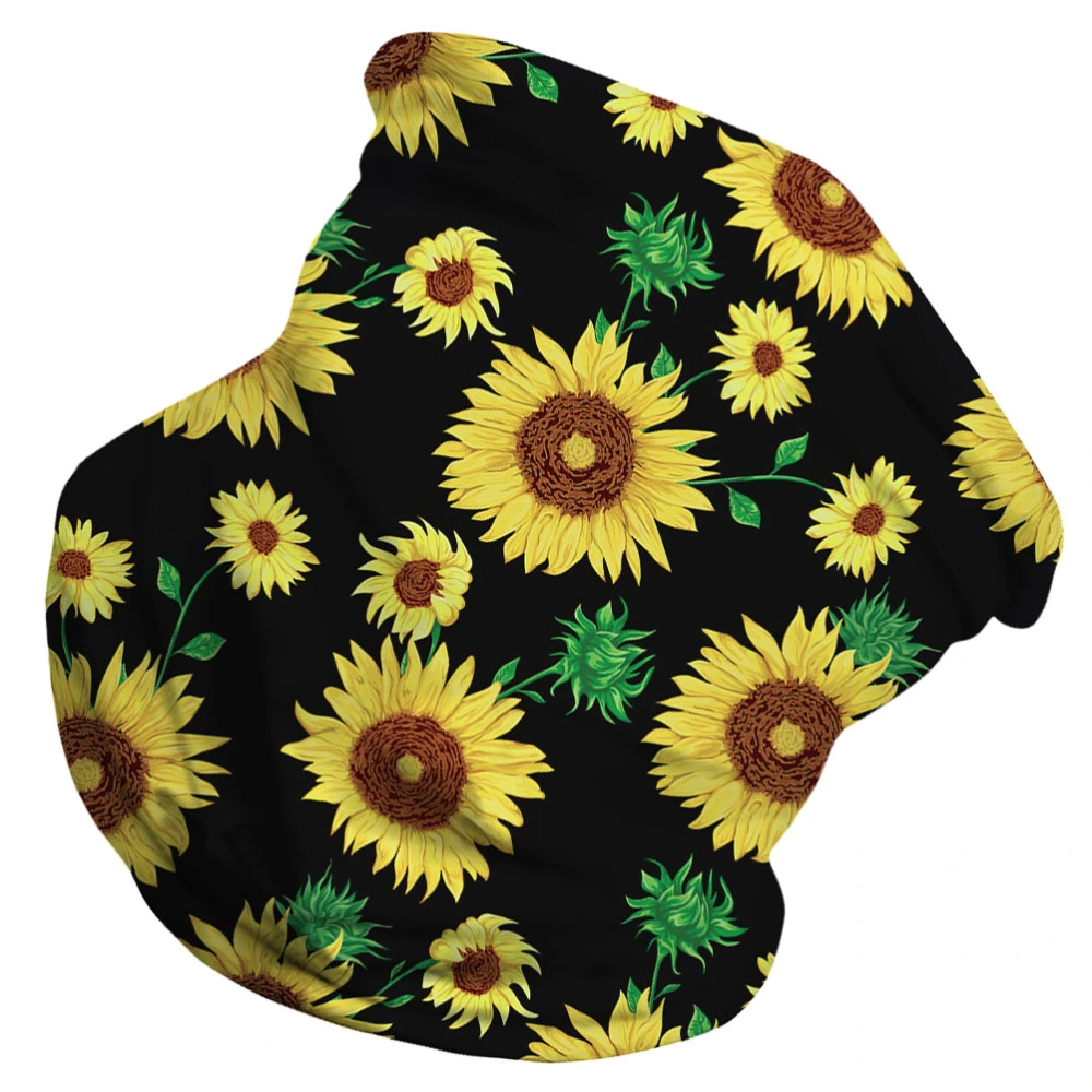 Sunflower Printing Face Scarf Outdoor Neck Gaiter Multifunctional Face Mask Riding Dustproof Neckerchief Windproof Headwrap Breathable Headwear 