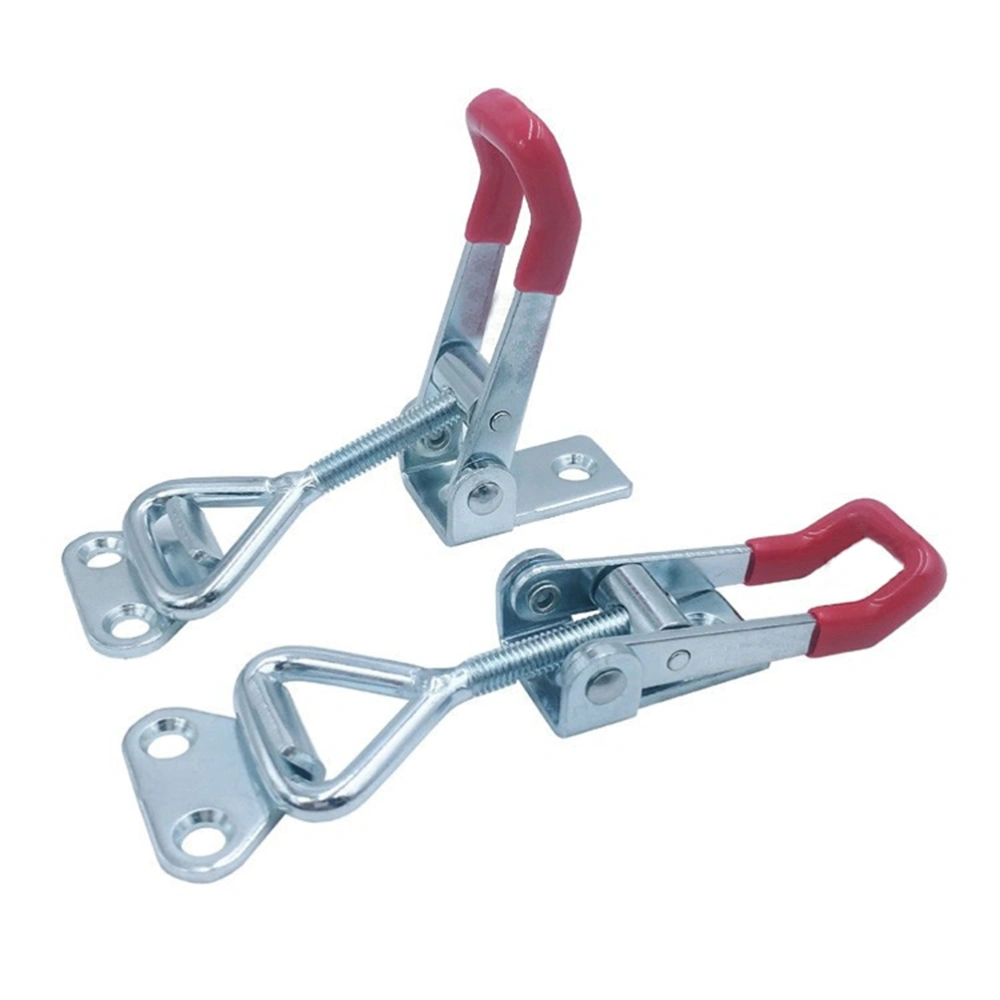 2pcs Quick-Release Toggle Clamp Hold Toggle Clamps Welding Machine Operation Mold Metal (Silver+Red)