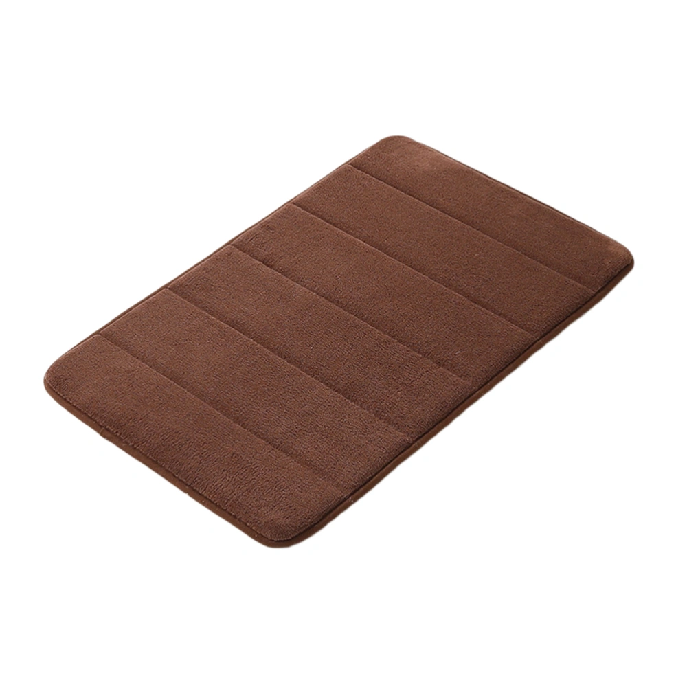 Coral Fleece Floor Mat Memory Bathroom Carpet Skid Resistance Floor Mats Bathroom Floor Mat Foot Pad (Brown)