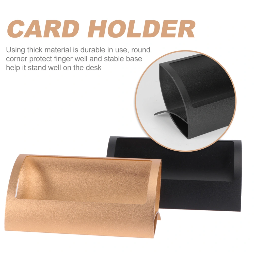 2Pcs Desktop Business Cards Holder Display Business Cards Stand Black Golden