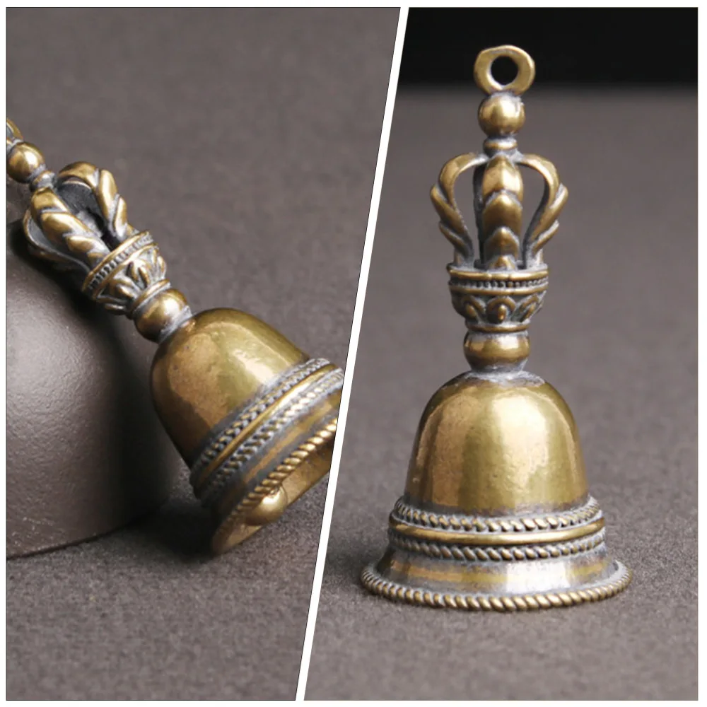 2Pcs Brass Bell Pendants Hand Rattle Ornament Keychain Pendant Mini Bell Decorations