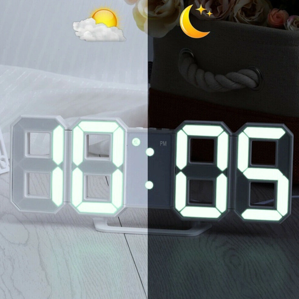 1pc Fashion Wall Clock Creative Time Displayer Hanging Clock Wall Pendant Clock Background Hanging Decor (White)