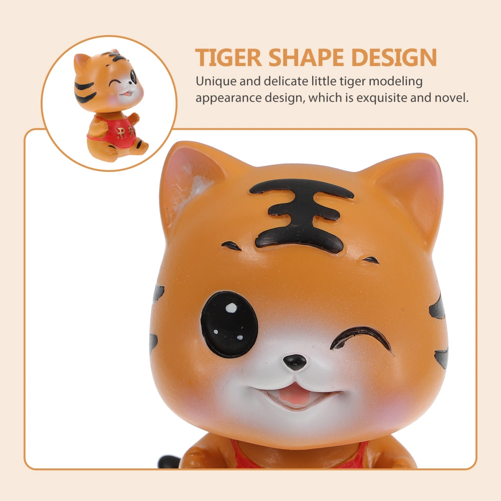 Adorable Tiger Shaped Car Adornment Automobile Tiger Ornament Resin Craft