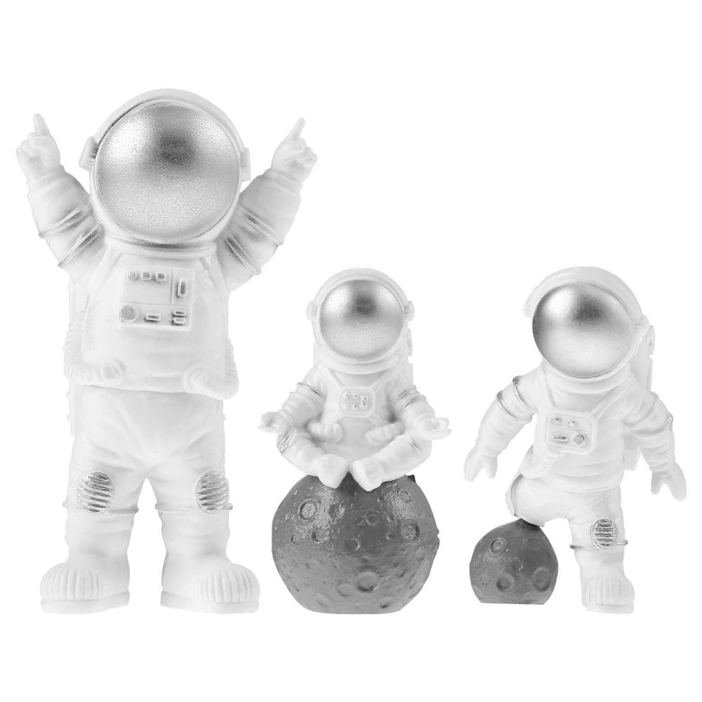 Aboofan 3pcs Astronaut Figurine Creative Spaceman Craft Desktop Ornament Cake Topper