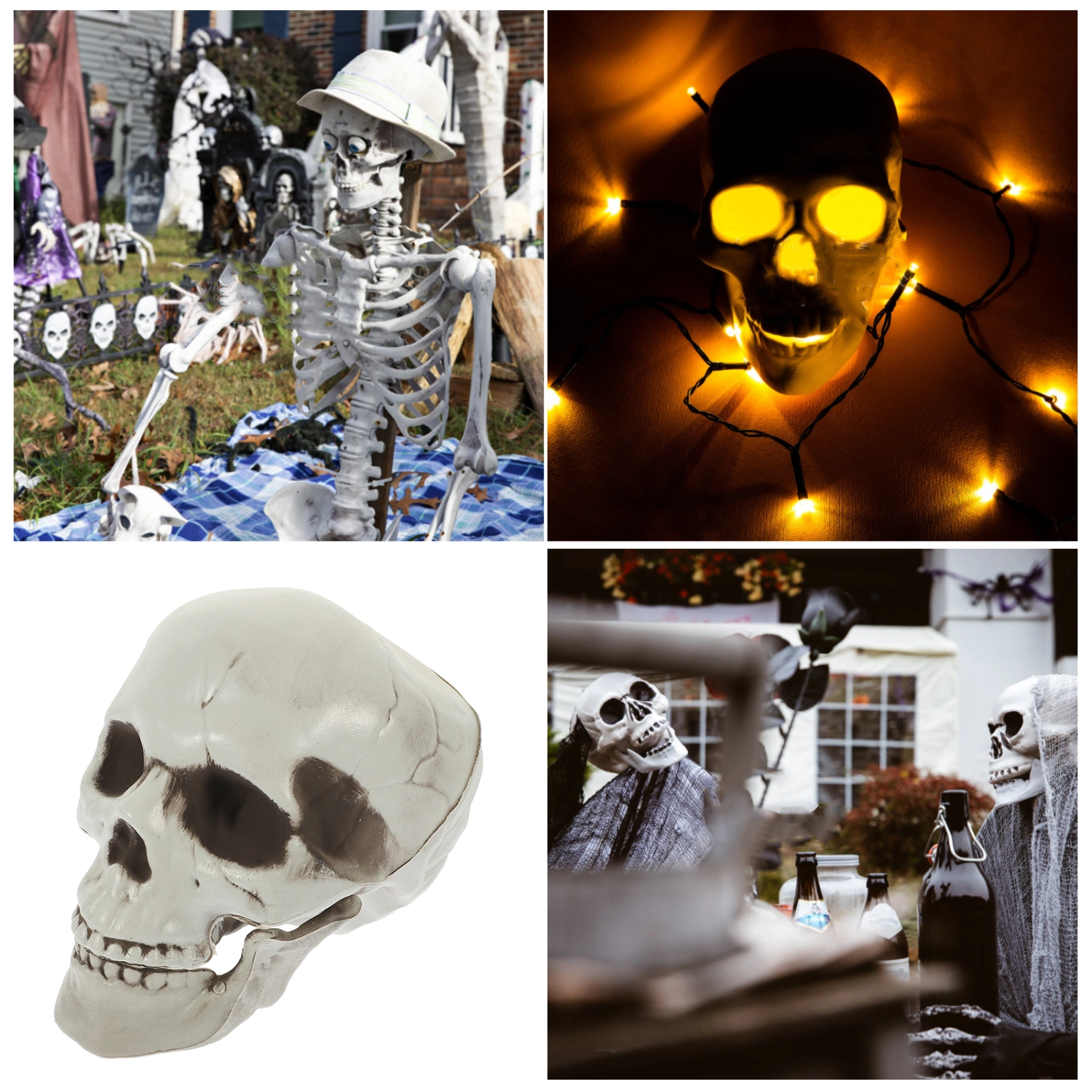 Skull Adornment Haunted House Skull Ornament Simulation Skull Decoration Party Skull Statue