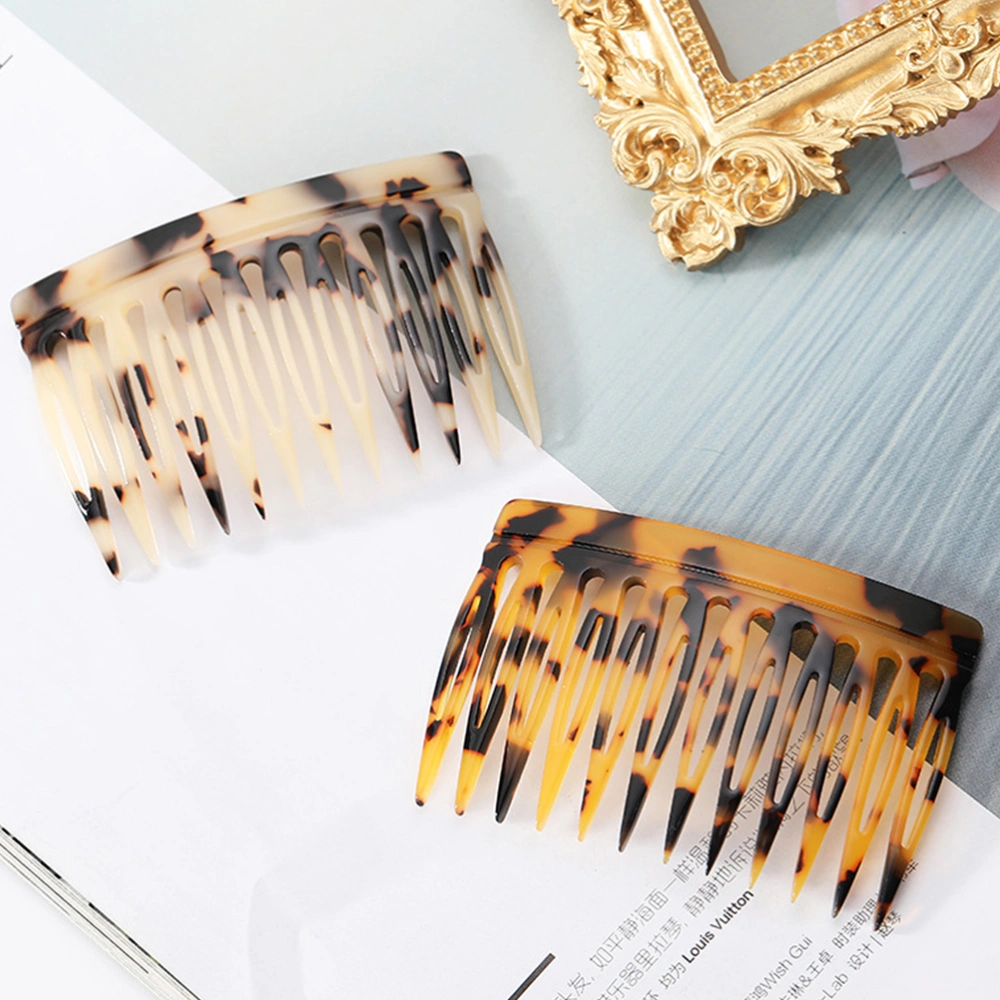 2pcs Acetate Hair Combs Retro French Hair Side Combs Hair Clips for Women Girls