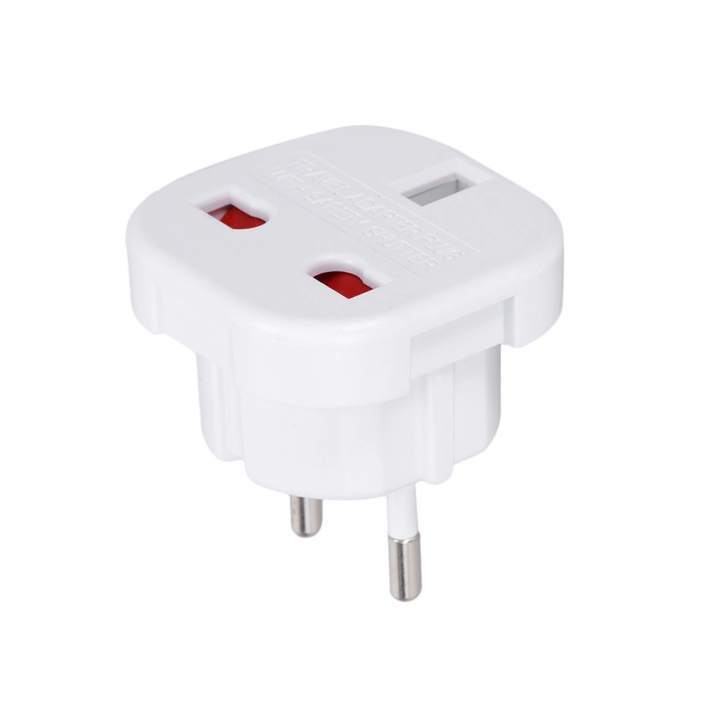 Universal UK 3-Pin To European 2-Pin Europe Plug AC 240V Travel Power Adapter With Safety Shutter