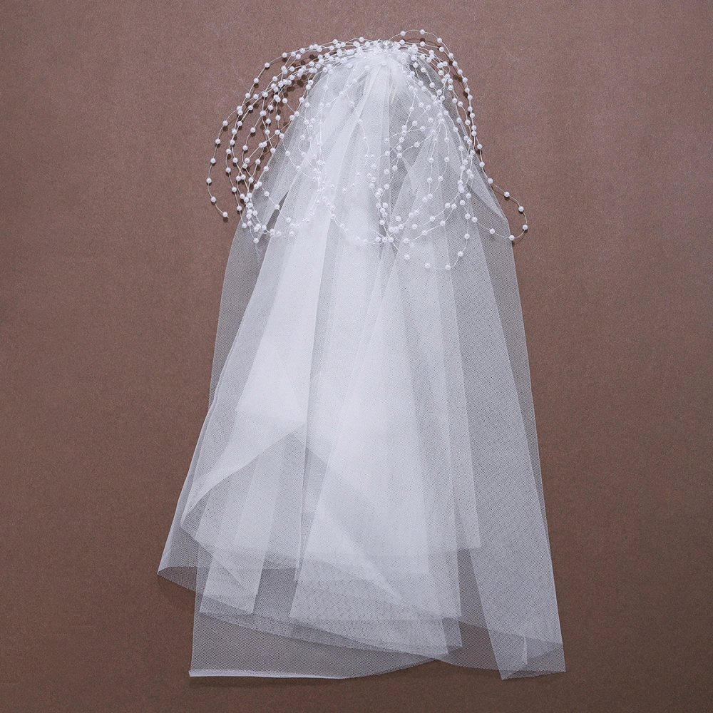 Wedding Bride Veil Short Tulle Veil Wedding Party Bridal Veil with Comb Hair Accessory