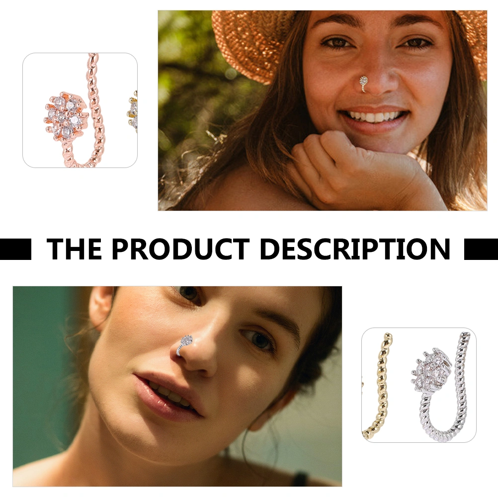 6pcs Fake Nose Rings Clip on Nose Septum Ring Nose Non-piercing Nose Jewelry