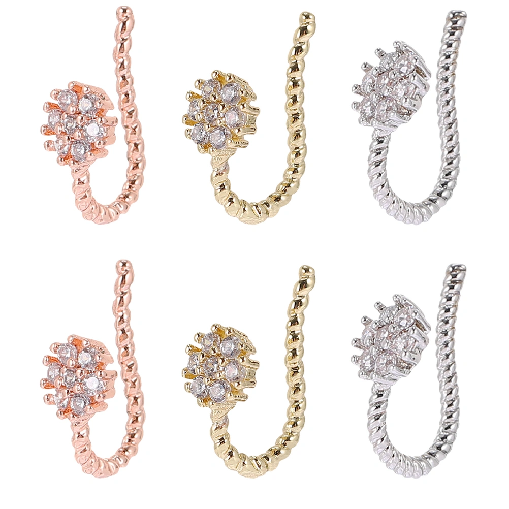 6pcs Fake Nose Rings Clip on Nose Septum Ring Nose Non-piercing Nose Jewelry