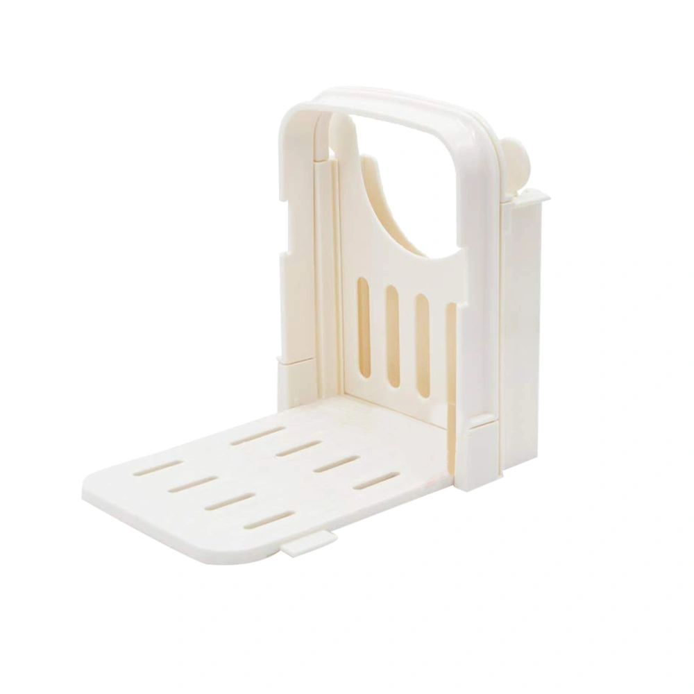 1Pc Foldable Bread Toast Slicer Bagel Slicer Plastic Loaf Sandwich Bread Slice Cutter Shelf for Home (White)