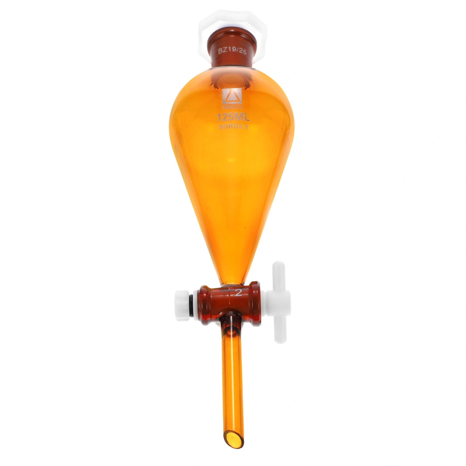 125ml Chemistry Laboratory Glass Pear Shaped Experimental Separatory Funnel