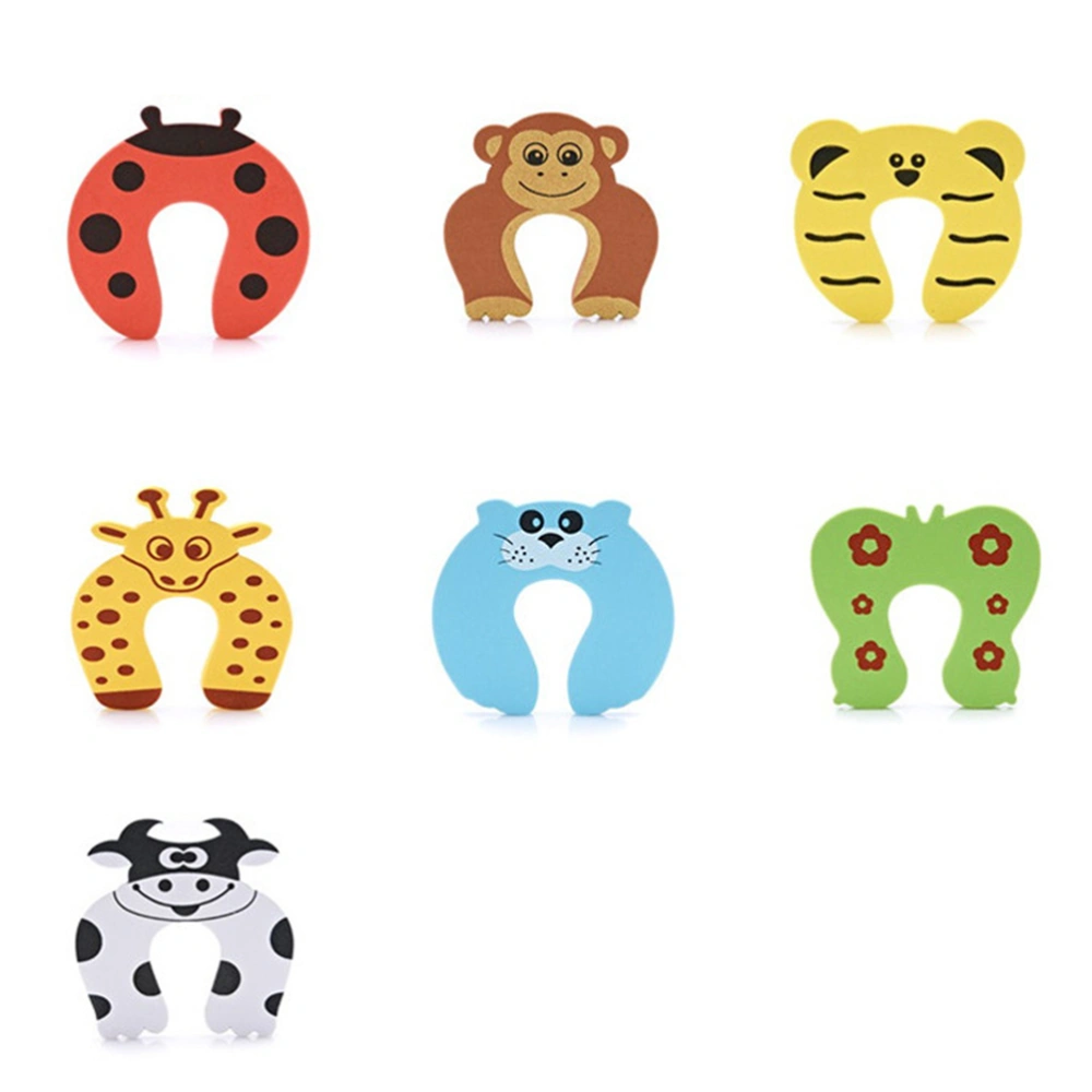 5Pcs Cartoon Animal Door Stopper Cushion for Baby Children Finger Pinch Guard Cushion Baby Safety Door Stopper Curve Shaped Door Stop Guard (Random Color)