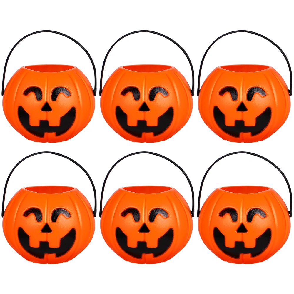 STOBOK 6pcs Halloween Pumpkin Bucket Portable Children Trick or Treat Candy Holder Small Halloween Pumpkin Candy