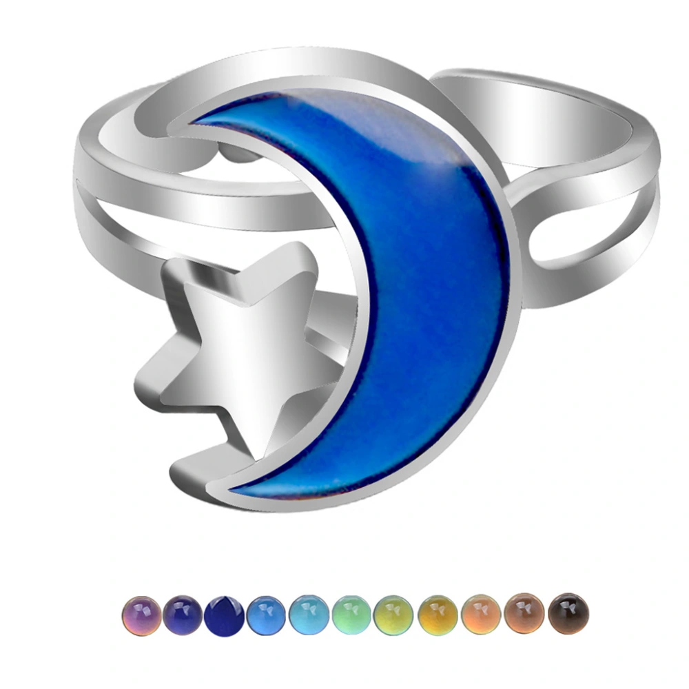 Color Changing Mood Ring Open Ring Party Costume Prop Moon Mood Ring for Women