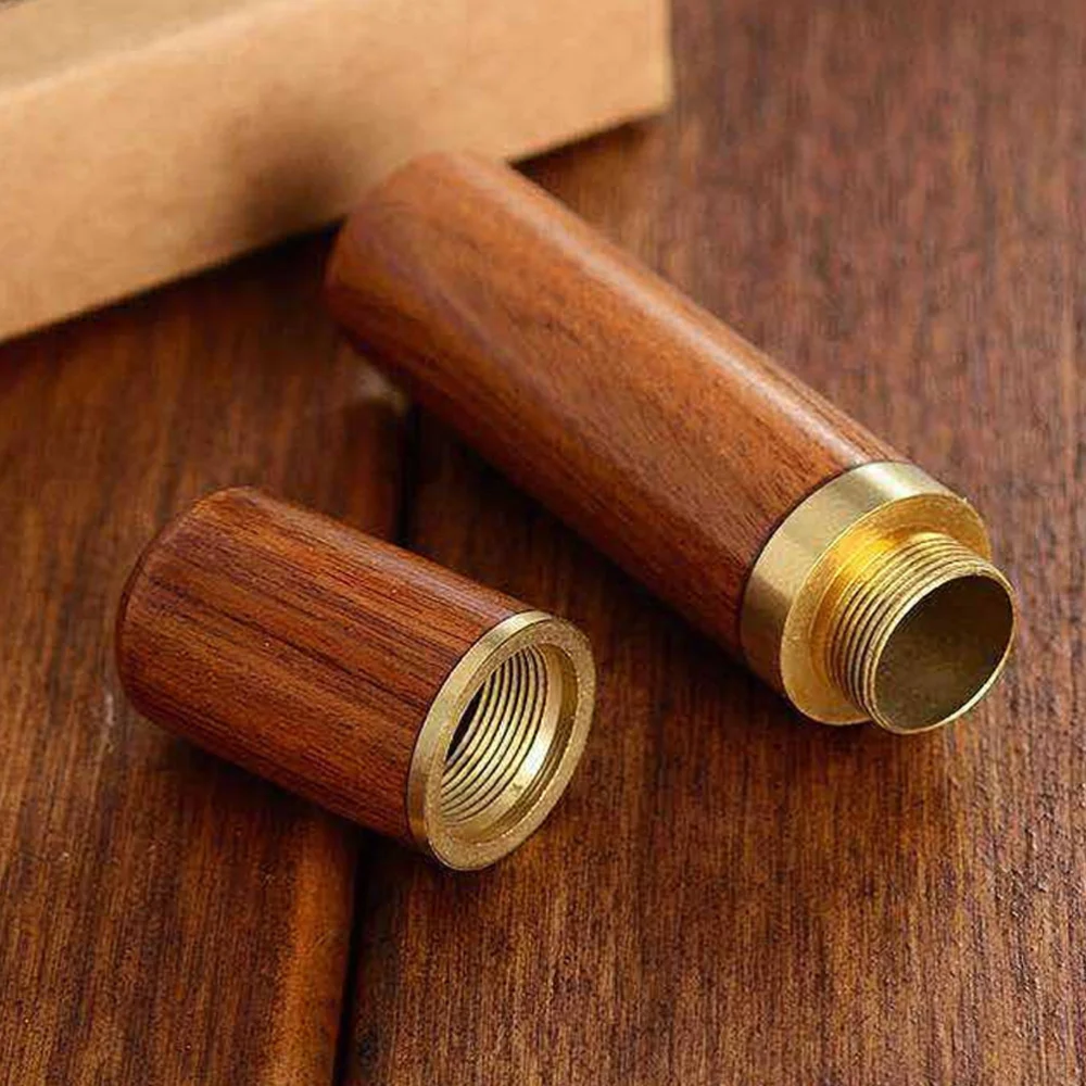 2 Pcs Wooden Containers Needle Storage Box Storage Bottle Mini Tool Box for Home Needle Supplies (Ebony, Rosewood Style)