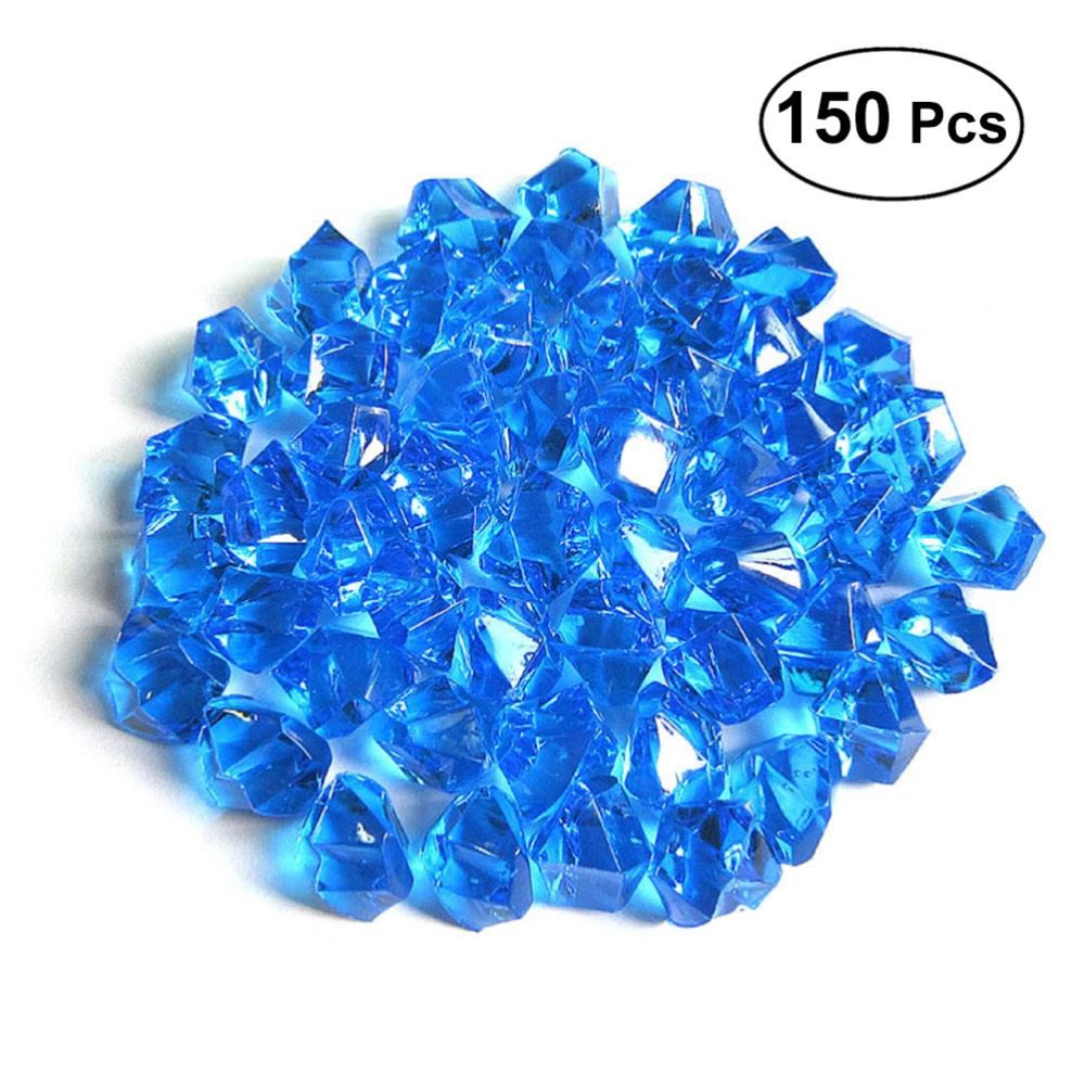 150 Pcs Acrylic Crystal Crafts Stone Royal Blue Ice Lump Shaped for DIY Phone Decoration 1cm