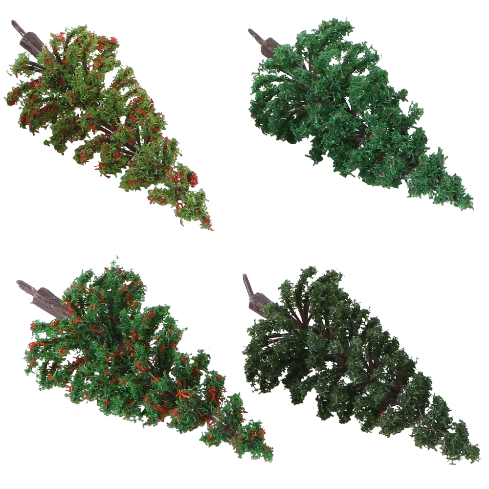 4pcs Mini Landscape Plant Decor Tree Model Simulation Tree Sand Table Model