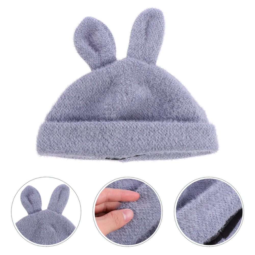 Autumn Winter Adorable Rabbit Ear Warm Hat Knitted Woolen Hat for Girls