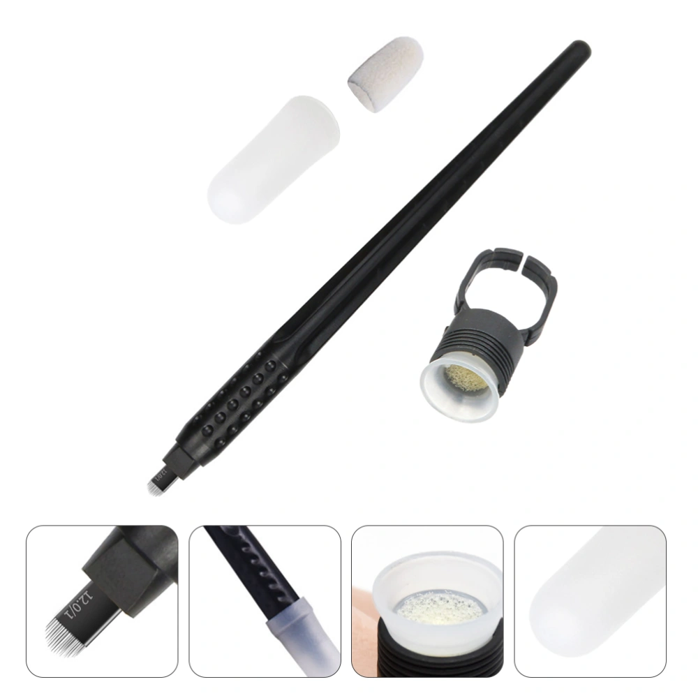 1 Set Disposable Microblading Pen Manual Needle Pens Eyebrows Tools (Black)