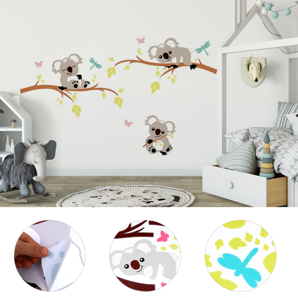 1 Sheet Koala Animal Wall Sticker Self-adhesive Wall Decal Removable Stickers