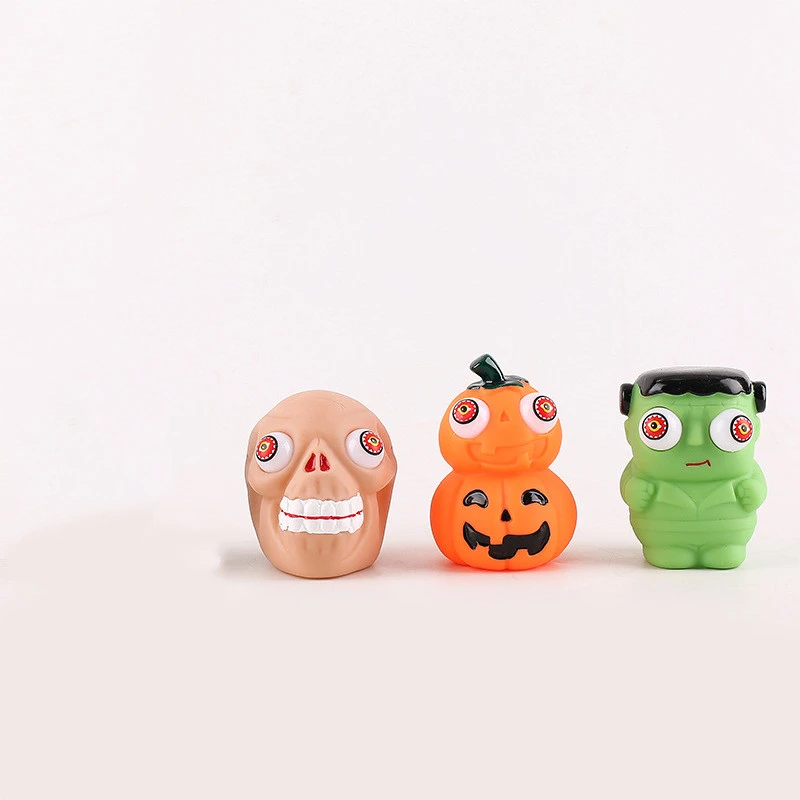 3pcs Scary Halloween Squeeze Ball Eye Bouncing Doll Toys Halloween Party Favors