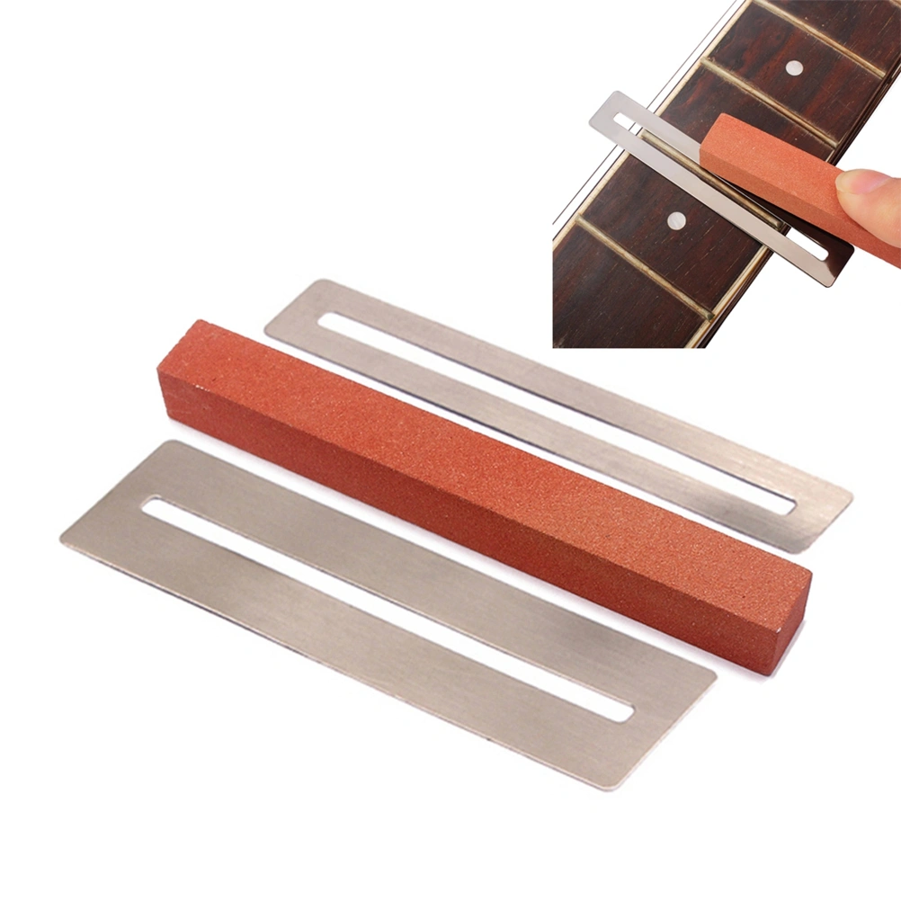Guitar Fret Wire Polishing Beam Sanding Stone Frets Sanding Polishing Kit Protector Fretboard Fret String DIY Luthier Tool (Brown)