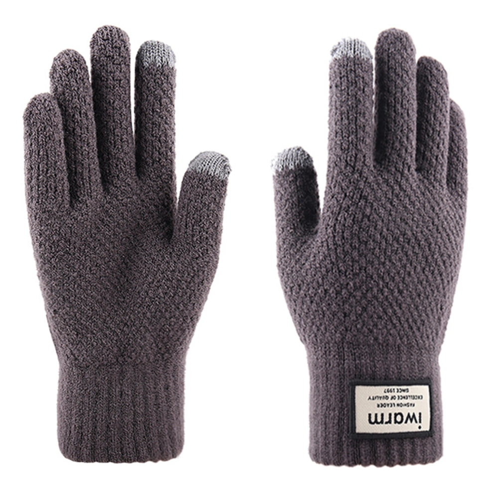 1 Pair Touch Screen Gloves Winter Anti-Skid Gloves Outdoor Men Warm Gloves