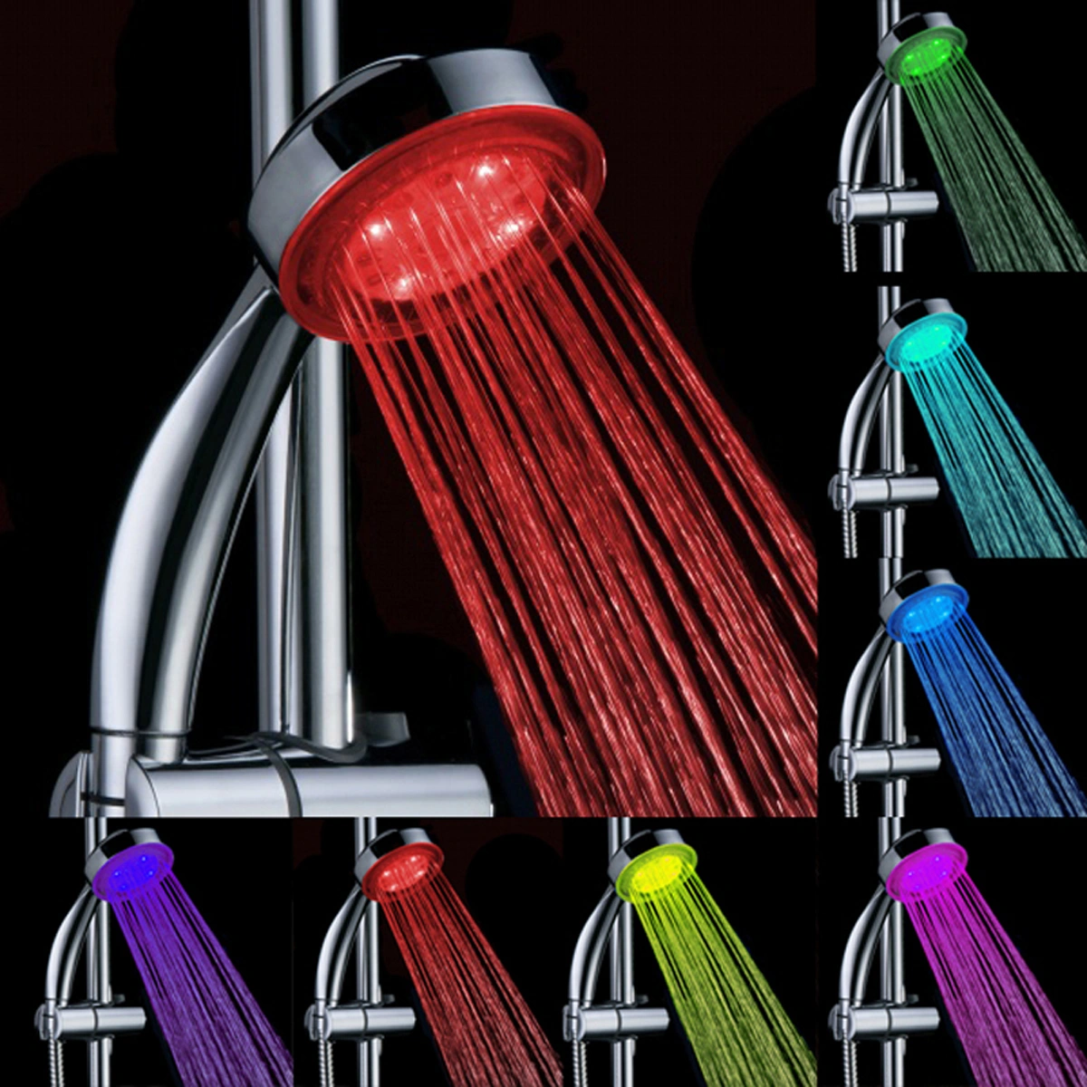 Novelty Round Shaped Multi-color Changing LED Light Water Shower Head Shower Faucet Nozzle
