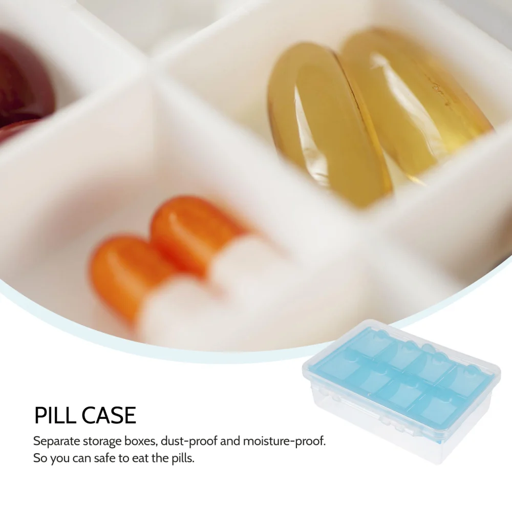 2pcs Medicine Pill Organizer Pill Box Case Double Layers Pill Storage Box