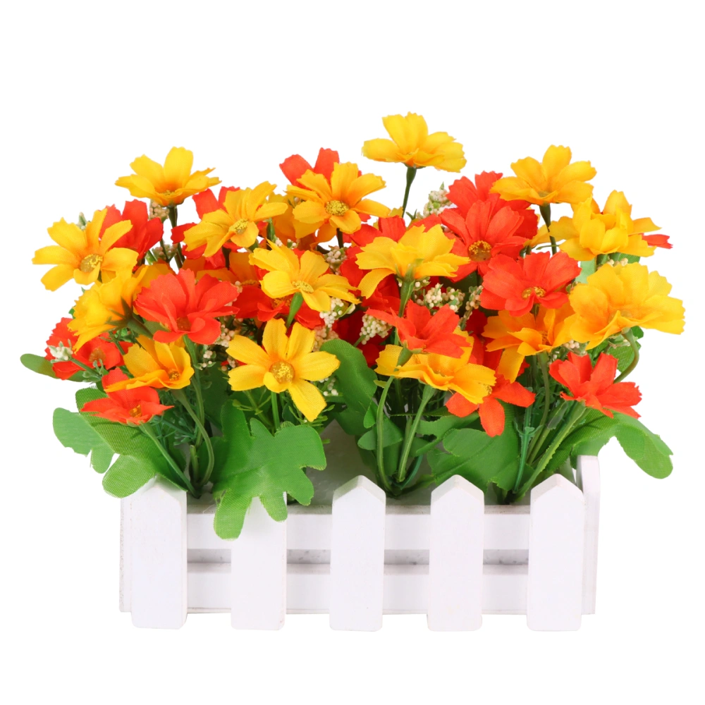 Simulated Fence Flower Adornment Lifelike Flower Ornament Photography Props Artificial Flower for Indoor Home Decoration (Yellow)