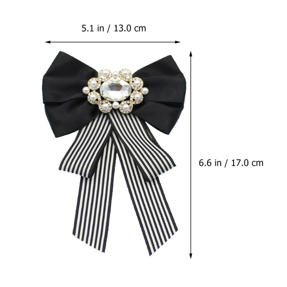 1 Pc Business Wear Shirt Bow Tie Cloth Exquisite Bowknot Neck Tie (Black White)