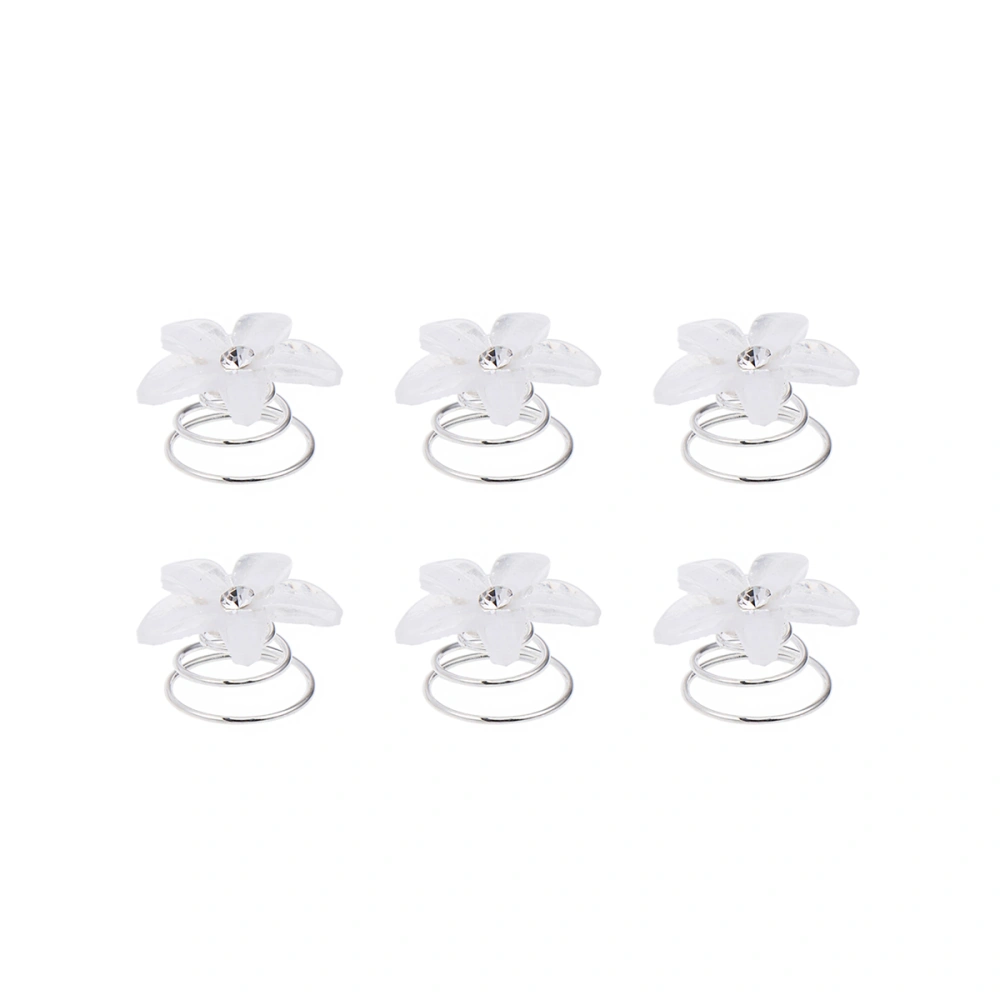 10 Pcs Spiral Hairins Resin Hair Clips Flower Barrette Hair Accessories Wedding Supplies for Women Girls Brides White