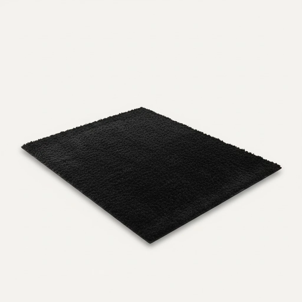 Modern Rugs Living Room Carpet Bedroom Rug for Children Play Solid Home Decorator Floor Mat Carpet 50x80cm (Black)