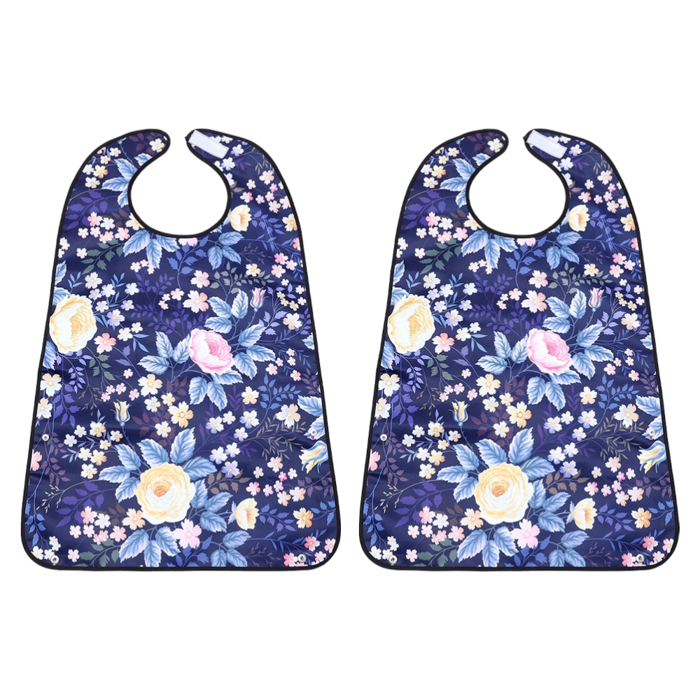 2pcs Durable Elderly Rice Food Saliva Pinafore Polyester Pinafore for Adults