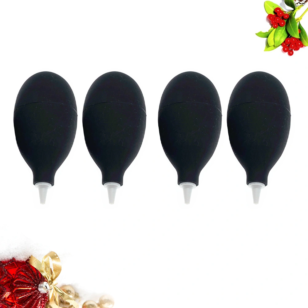 4pcs Camera Cleaning Blowing Ball Succulent Plant Dust Blower Squeeze Suction Bulb (Black)