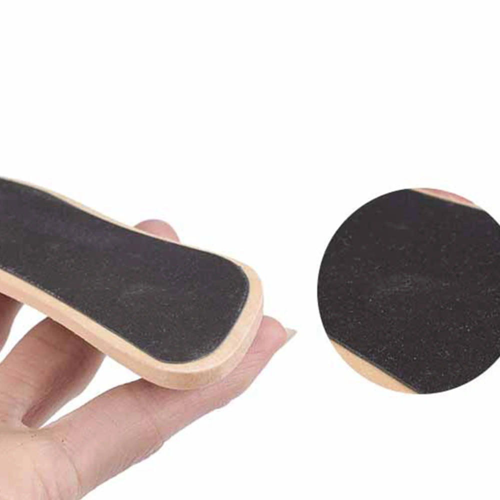 3Pcs Double Sides Foot Scraper Foot Massage Exfoliator Wooden Handle Callus Remover Black (Foot Shape)